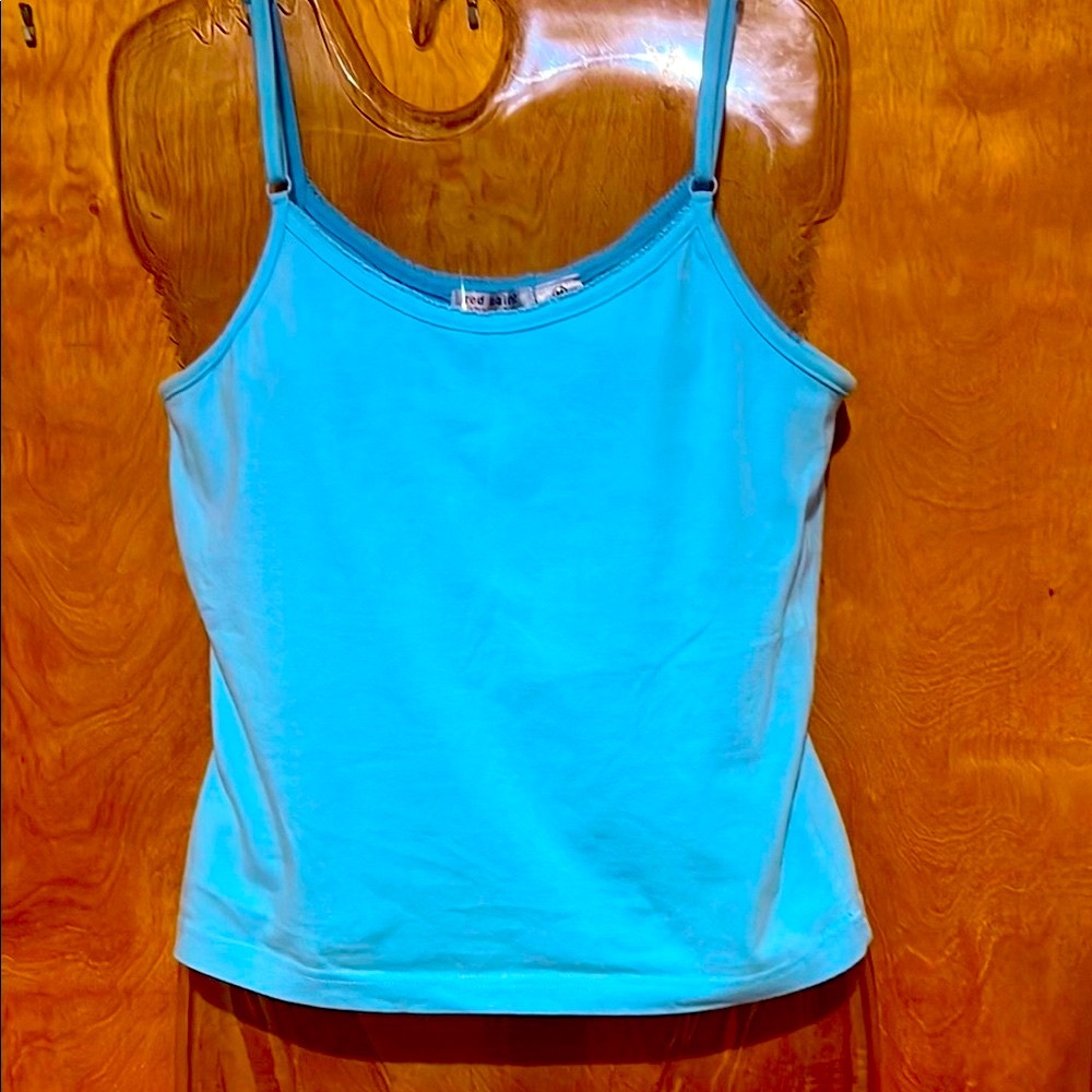 Red Paint stretch Blue Fitted Camisole Top (Sz.M)
